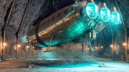 B2 Landung · im Hangar